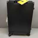 LEVEL8 Zipperless Checked Luggage with Aluminum Frame, Upgraded Medium Hardside Suitcase with Spinner Wheels, Metal Travel Luggage with Double Tsa Locks, 24 Inch, Black