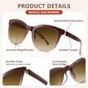 EASY READ Bifocal Reading Sunglasses for Women Fashion Sun Readers UV400 Protection(Magnification 1.75, Gradient Brown)