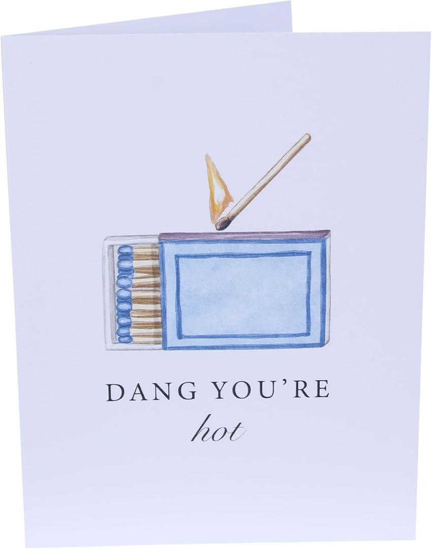 Barrel Down South Hunting and Fishing Greeting Card For Men - Fathers Day or Birthday Funny Stationary - Card for Dad, Boyfriend, Husband - Gift For Hunter and Fishing (Dang You're Hot)