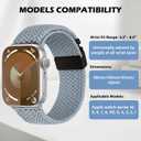 Nylon Braided Watch Bands Compatible with iWatch Series 11/10/9/8/7/6/SE/5/4/3/2/1, Sport Strap for 38mm/40mm/41mm/42mm Women Men, Stretchy Nylon Band with Zinc Alloy Parachute Buckle