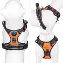 PHOEPET No Pull Dog Harnesses for Small Dogs Reflective Adjustable Front Clip Vest with Handle 2 Metal Rings 3 Buckles [Easy to Put on & Take Off] (S, Orange)