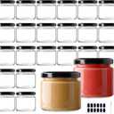 24Pack 5oz Glass Jars with Lids, 150ml Clear Small Mason Jars with 24 Stickers, Mini Canning Jar for Jam, Jelly, Honey, Pickles, Spice