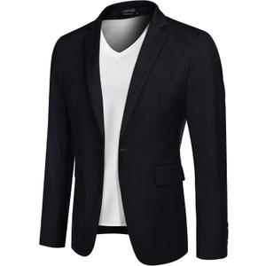 COOFANDY Mens Sport Coat Casual Blazer One Button Business Suit Jacket (3X-Large, Dark Blue)