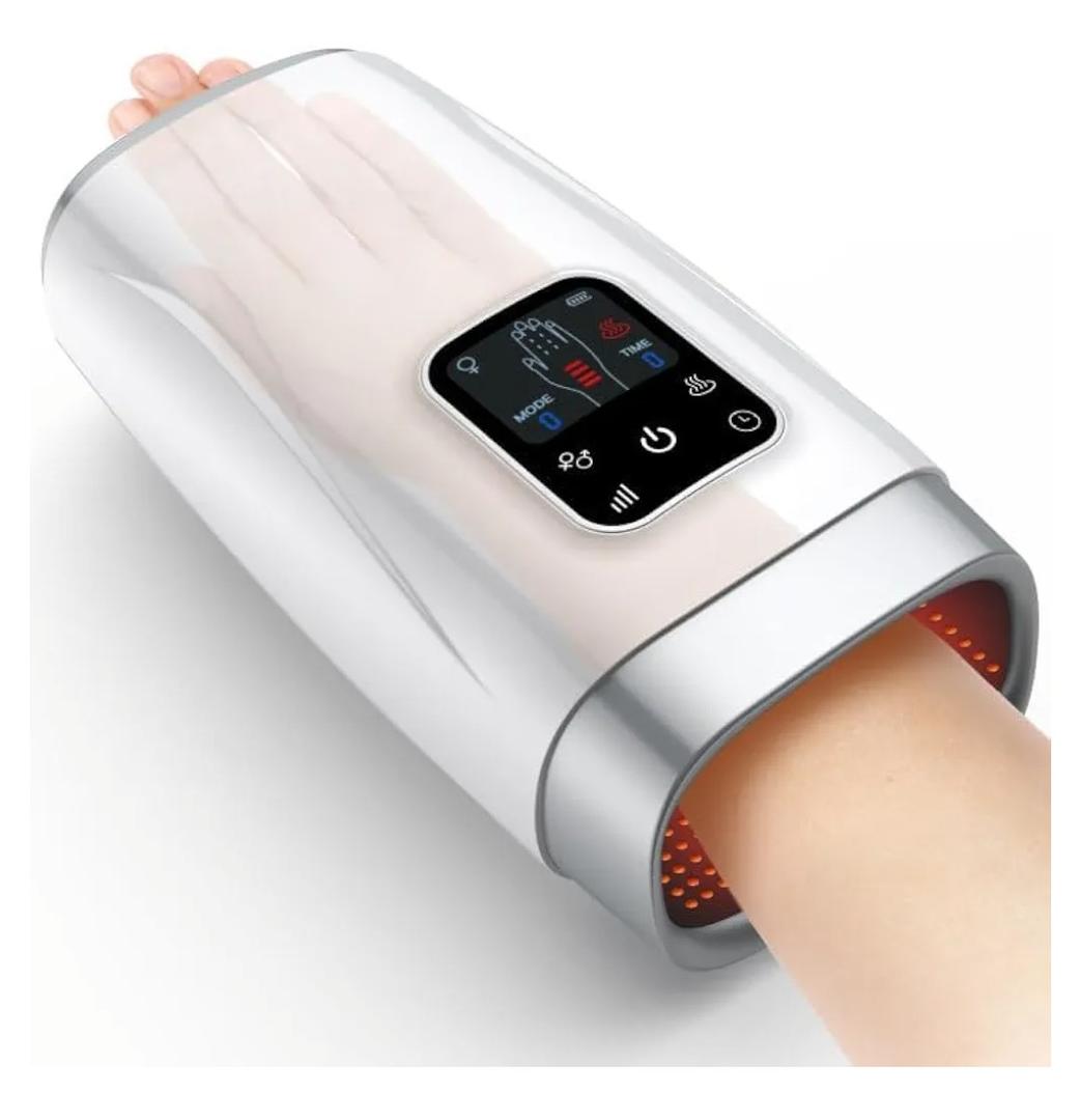 Hand Massager with Heat and Compression for Arthritis Carpal Tunnel Pain Relief,Hand Muscles,Finger Numbness and Relief Wrist Carpal Tunnel Pain Cordless Hand Massagers-Gifts for Women Men (Sliver)