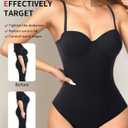 Women's Strapless Body Shaper Tummy Control Waist Push-Up Bodysuit with Cups and Detachable Straps Shapewear L