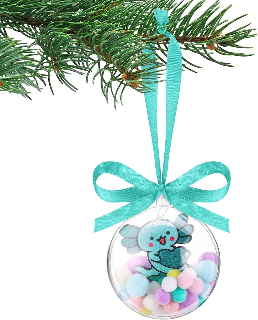 Syhood Axolotl Christmas Ornament Gift Personalized Acrylic Cute Axolotl Craft Christmas Tree Hanging Ornament Holiday Animal Keepsake Party Decoration Xmas Party Decor Gift for Reptile Lovers(Blue)