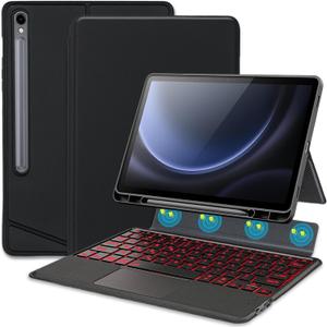 Backlit Touchpad Keyboard Case for Samsung Galaxy Tab S10 FE 2025/ S9 FE 5G 2023 10.9"/Tab S9 11 Inch, Backlight Multi-Angle Kickstand,Portrait/Landscape Stand Detachable Magnetic Cover Case