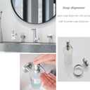 Hand Soap Dispenser Wall Mount, Glass Pump Bottle for Kitchen & Bathroom, Dish Soap Dispenser with Stainless Steel Pump, Dispenser Pump Bottle for Lotions, Liquid Soaps