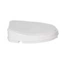 Homecraft Savanah Raised Toilet Seat with Lid, 2" Elevated Seat for Seniors, Universal Fit for Most Standard Toilets, Portable & Tool-Free, Seat Riser, Ergonomic Design, White