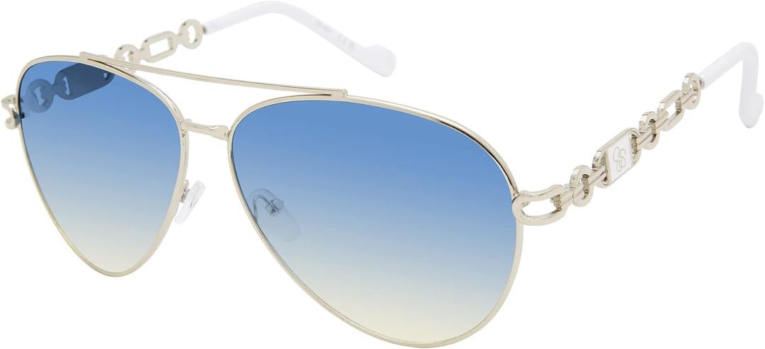 Jessica Simpson Women's Metal Aviator Pilot Sunglasses