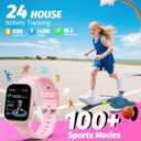 Kids Wach for Girls Boys 6-15 Year Old - Smart Watch for Kids 1.8" Fitness Tracker,No Phone needed,Pedometer Sleep Monitor Heart Rate Waterproof,Puzzle Game for Girls Boys Teens Birthday Gift (Pink)
