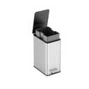 10L Stainless Steel Step Trash Can, Fingerprint-Resistant Pedal Garbage Bin with Soft-Close Lid, Removable Inner Bucket, Non-Slip Base for Home & Office (Sliver)