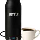 Electric Kettle - Travel Portable Heater for Coffee Tea Milk Soup - Stainless Steel Travel Water Boiler tea pot with Temperature Control - LED - Automatic Power Off - 450ml - Kitchen Appliance (Black)