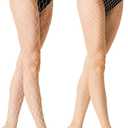 MengPa Women's Fishnets Tights High Waist Stockings Party Thigh High Pantyhose