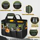 NECKORY Tool Bag, Portable Tool Box Organizer Adjustable Shoulder Strap, Carry Tool Tote Heavy Duty Tool Storage Bag With Wide Mouth,Tool Bags for Men Mechanic EngineerGift - L, Army Green & Black