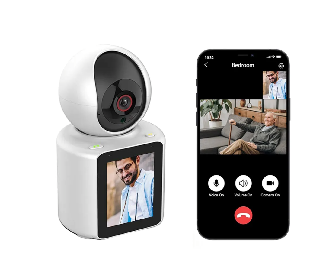 Two Way Pet Camera with 2.8 inch HD Screen, 1080P Video Calling Camera for Indoor Home Security, Indoor Home Nanny/Dog/Baby Security Device with Phone App