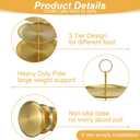 2Pcs 3 Tier Stainless Steel Cupcake Stand Gold Metal Serving Tray Cake Holder Stand Cupcake Display Tower for Holiday Dessert Table Decorations Party Wedding