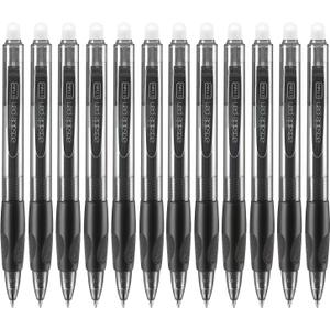 Aozora Erasable Pens Click Fine Point 0.7 mm Retractable Erasable Gel Pens for Completing Sudoku and Crossword Puzzles 12 Pack (Black)