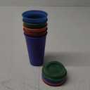 16Oz 5 Pack Color Changing Cups - Reusable Plastic With Lids for Coffee, Juice - Quality Cups for Kids and Adults Parties and Birthday