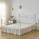 Bed Skirt Full Size Ruffled Bed Skirts with Split Corners, 12 Inch Drop Dust Ruffle Bed Skirt with Platform, Cream, Full - 12" Drop