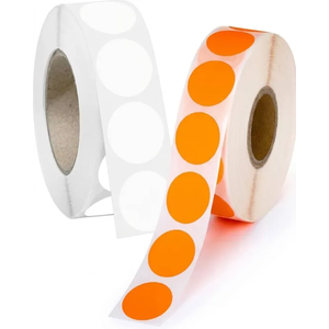 White and Orange Dot Stickers Round Circle Colored Coding Labels Garage Yard Sale Dot Stickers for Toddlers, Classroom，Office