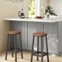 VASAGLE Bar Stools Set of 2, Counter Height Stools, Steel Frame, 25.2 Inch Tall, for Kitchen Dining, Easy Assembly, Industrial Design, Rustic Brown and Black ULBC32X