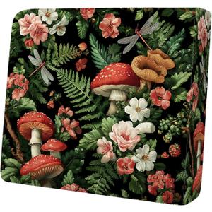 Floral Mushroom Couch Cushion Cover, Stretch Sofa Cushion Slipcover with Botanical Forest Pattern, Soft Elastic Furniture Protector, Removable Washable Seat Cover for Sofa, S