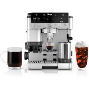 Ninja Espresso Machine, Luxe Caf Premier Series, Drip Coffee Maker and Rapid Cold Brew, Integrated Grinder, Assisted Tamper, Hands-Free Frother, for Cappuccinos and Lattes, Dairy or Non-Dairy, ES601