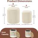 Round Ottoman with Storage Set of 2, Storage Vanity Stool, 15.4"D x 15.4"W x 17.7"H