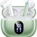 Wireless Earbuds, 2025 Ear Buds with Big Bass Stereo Sound, Lightweight Bluetooth Earbuds with 48 Hours Playtime, in-Ear Fit Earphones, IPX7, Hands-Free Calls with AI for iPhone, Android, Pad (Green)