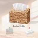 Water Hyacinth Hand Towels Box Cover for Kleenex Disposable Paper Hand Towels, Handwoven Towel Holder, Wicker Tissue Box Cover for Bathroom, Bedroom, Office, Tabletop, Kitchen