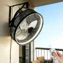 AHAWILL 20" Wall Mounted Fan with Lights, 360 Adjustable Tilt,Garage Wall Mount Fan with Remote&APP, Plug in Wall Fan,6-Speed&Reversible Gazebo Fan,3CCT Dimmable&Timer for Toolroom,Patio,Warehouse, Medium