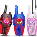 Walkie Talkies for Kids Rechargeable: 3 Pack Kids Walkie Talkies Toys Christmas Birthday Gifts for 3 4 5 6 7 8 9 10 Year Old Girls Boys Grandkids Stocking Stuffers Family Camping Outdoor Toys Gift (Blue Black White)