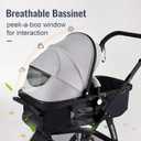 Baby Stroller, 2-in-1 Reversible ToddlerSeat with Lie-Flat Mode, Foldable Infant Stroller with Canopy, One Button Brake, Adjustable Handle, Newborn Pushchair (Gray B)