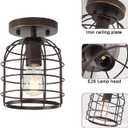 Create For Life Industrial Vintage Flush Mount Ceiling Light,Oil Rubbed Bronze Semi Flush Mount Ceiling Lamp Fixture for Hallway Stairway Kitchen Garage, E26, 1 Pack