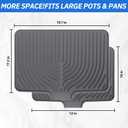 JACZZO Silicone Dish Drying Mat for Kitchen Counter, 19.7" x 17.2" Large Drying Mat with Built-in Drain Lip, Heat Resistant Countertop Protector Pad, Fast Drying & Easy Clean, Grey