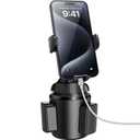 APPS2Car Universal Car Cup Phone Holder | Quick Extension Long Arm | 360 Swivel | Adjustable for iPhone, Samsung, Google, and All Smartphones | Stable & No Shake Design (Black)