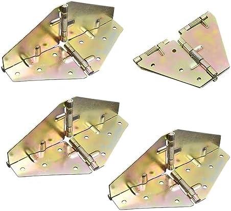 YIUWLMN 4Pcs Drop Leaf Table Support Folding Table Hinge 180°Folding Cross Spring Hinges with Mounting Screws