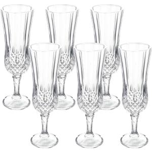 6Pcs 5OZ Champagne Flute Glasses,Reusable Glass Goblets,Vintage Crystal Champagne Glasses for Wine Wedding Parties Bar Drinking Cups Cocktail Glasses and Gift,Luxury, Durable,Set Of 6 