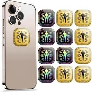 Protection Cell Phone Stickers for Smart Phones/Tablets/Laptops/Computer/WiFi...(12 Pcs) (Black+gold)