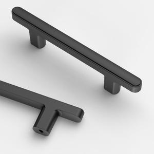 Asidrama 10 Pack 3 Inch(76mm) Matte Black Kitchen Cabinet Handles, Cabinet Pulls Kitchen Cabinet Hardware for Cupboard Drawer Pulls (3" Hole Center)