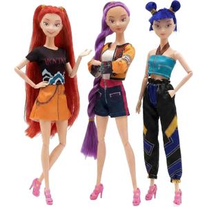 3-Pack Kpop Demon Hunters Toys Action Dolls Set, 11.5-inch Poseable Character Figurines Action Figures Merch, Collectible Toys for Kids & Teen Girls, Valentines Day Gifts for Her