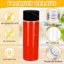 Yinder 50 Pcs Plastic Juice Bottles with Black Lids Sensory Bottles Round Clear Drink Containers Plastic Smoothie Tumble Empty Water Tumble 10 OZ for Storing Juice, Milk, Homemade Beverage (12 oz)