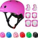 KAMUGO Kids Adjustable Helmet, with Sports Protective Gear Set Knee Elbow Wrist Pads for Toddler Boys Girls, Bike Skateboard Hoverboard Scooter Rollerblading Helmet Set, Small