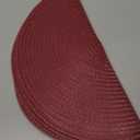 Floroom 15 Inch Round Braided Placemats Set of 6, Washable Heat Resistant Cotton Polyester Circle Place Mats for Kitchen Dining Table - Burgundy