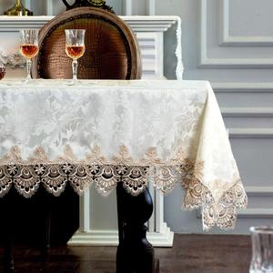 ARTABLE Lace Table Cloth Rectangle Spring Antique Flower Decor Macrame Tablecloth for Outdoor Farmhouse Rustic Kitchen Party Birthday Picnic (Light Brown, 52 x 70 Inch)
