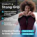 Tucketts Toeless Pilates Socks with Grips for Women, Non-Slip Yoga & Barre Socks for Stability & Barefoot Workouts, Size 6-13 (Small-Medium, Black Swan)