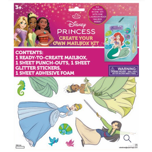 Disney Princess Create Your Own Mailbox Kit, 6Pcs