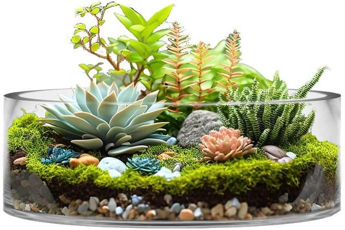 CYS Excel Large Glass Cylinder Vase (H:4" D:14") Flower Vase Centerpieces Hurricane Floating Pillar Candle Holder Terrarium Planter