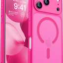 CANSHN Magnetic Compatible with iPhone 17 Pro Max Case, Upgraded [Full Camera Protection] [Compatible with Magsafe] [Translucent Matte] Shockproof Protective Phone Cover 6.9 Inch - Hot Pink